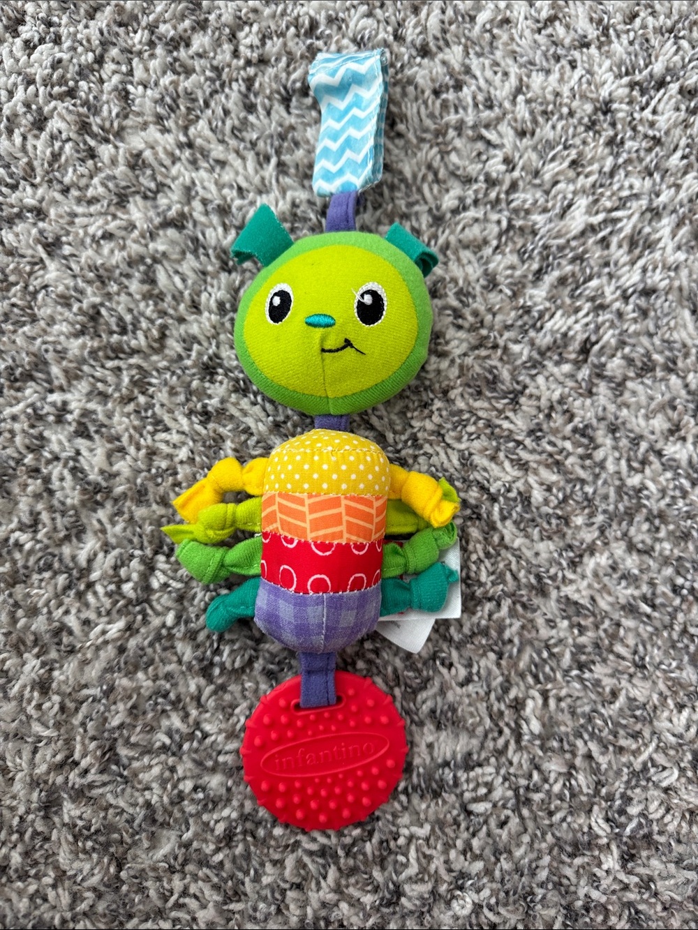 Infantino Green and Multicolor Plush Teething Caterpillar Toy